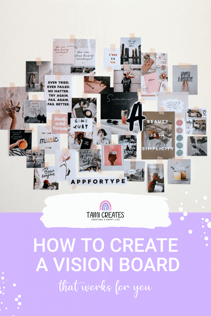 Find out why a vision board is helpful and 8 simple steps to create a vision board that will help you move closer to your goals! #visionboard #affirmations #manifestation