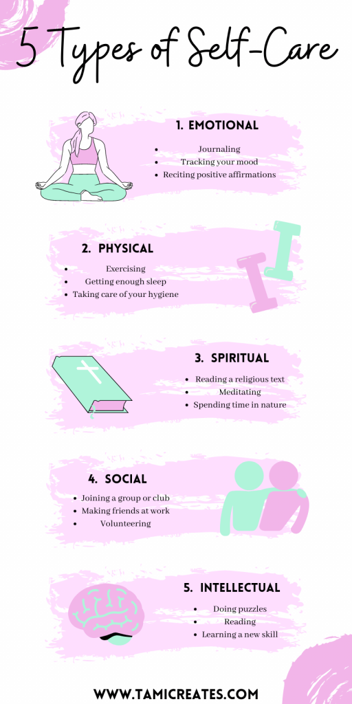 Self-care is necessary but there are still SO many misconceptions about what self-care is and what it entails. Here are the 5 different areas of self-care that we should focus on and how to improve each of them!